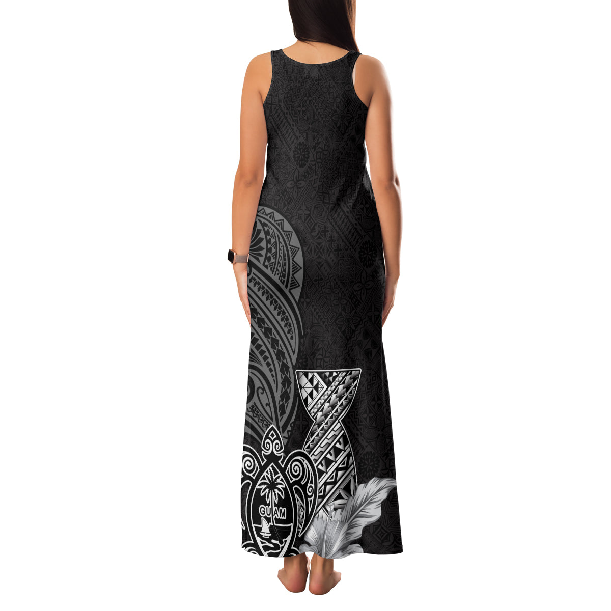 Guam Latte Stone Chamorro Culture Family Matching Tank Maxi Dress and Hawaiian Shirt Tapa Pattern LT03 - Polynesian Pride