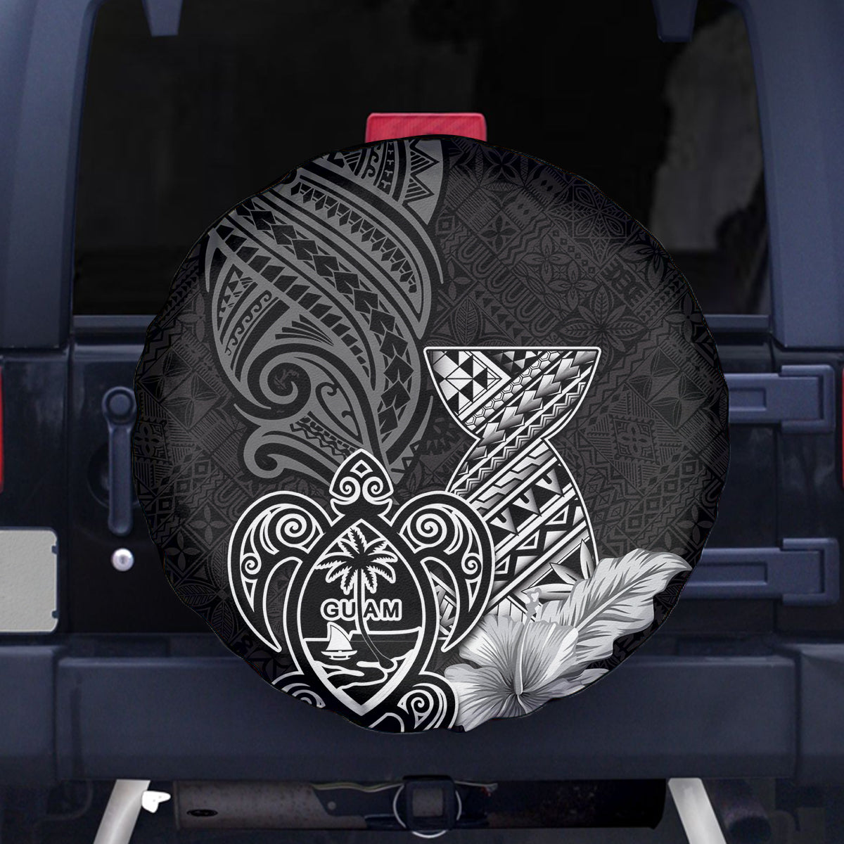 Guam Latte Stone Chamorro Culture Spare Tire Cover Tapa Pattern LT03 - Polynesian Pride