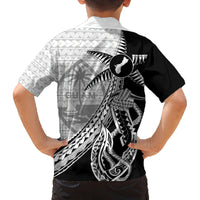 Guam Fish Hook and Palm Tree Family Matching Tank Maxi Dress and Hawaiian Shirt Polynesian Pattern Half Style