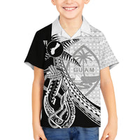 Guam Fish Hook and Palm Tree Family Matching Tank Maxi Dress and Hawaiian Shirt Polynesian Pattern Half Style