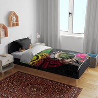 Personalised Vanuatu 44th Anniversary Bedding Set Boars Tusk and Melanesian Warrior Indipendens Dei