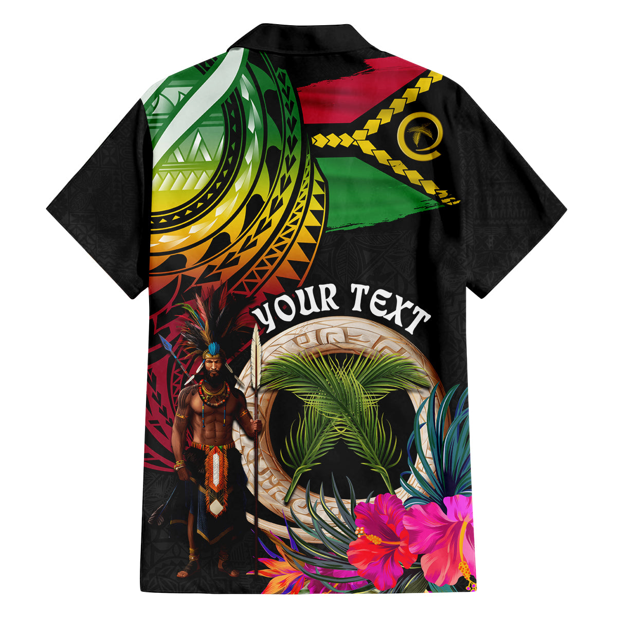 Personalised Vanuatu 44th Anniversary Family Matching Tank Maxi Dress and Hawaiian Shirt Boars Tusk and Melanesian Warrior Indipendens Dei LT03 - Polynesian Pride