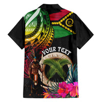 Personalised Vanuatu 44th Anniversary Family Matching Tank Maxi Dress and Hawaiian Shirt Boars Tusk and Melanesian Warrior Indipendens Dei LT03 - Polynesian Pride
