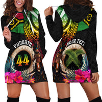 Personalised Vanuatu 44th Anniversary Hoodie Dress Boars Tusk and Melanesian Warrior Indipendens Dei LT03 - Polynesian Pride