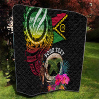 Personalised Vanuatu 44th Anniversary Quilt Boars Tusk and Melanesian Warrior Indipendens Dei LT03 - Polynesian Pride