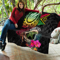 Personalised Vanuatu 44th Anniversary Quilt Boars Tusk and Melanesian Warrior Indipendens Dei LT03 - Polynesian Pride