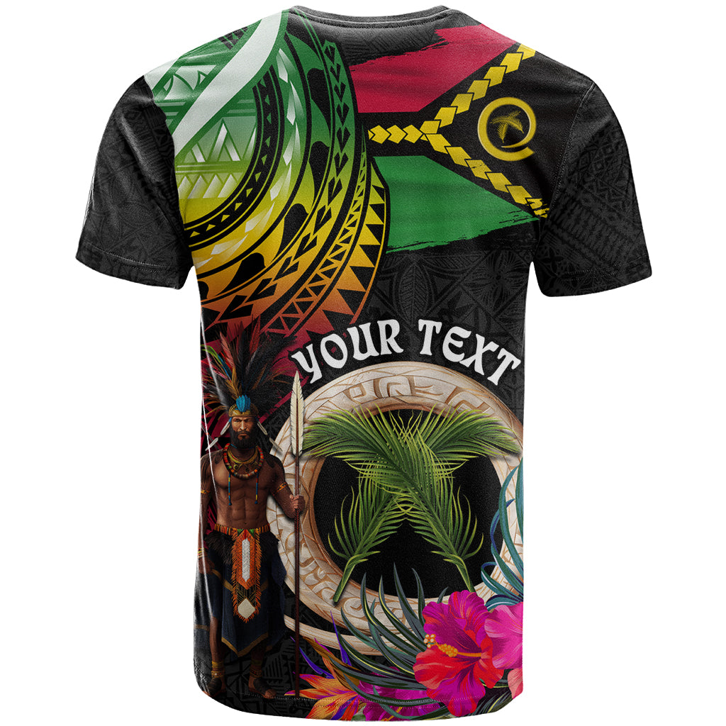 Personalised Vanuatu 44th Anniversary T Shirt Boars Tusk and Melanesian Warrior Indipendens Dei LT03 - Polynesian Pride
