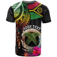 Personalised Vanuatu 44th Anniversary T Shirt Boars Tusk and Melanesian Warrior Indipendens Dei LT03 - Polynesian Pride