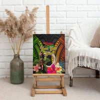 Vanuatu Independence Day Canvas Wall Art Boars Tusk and Melanesian Warrior Indipendens Dei