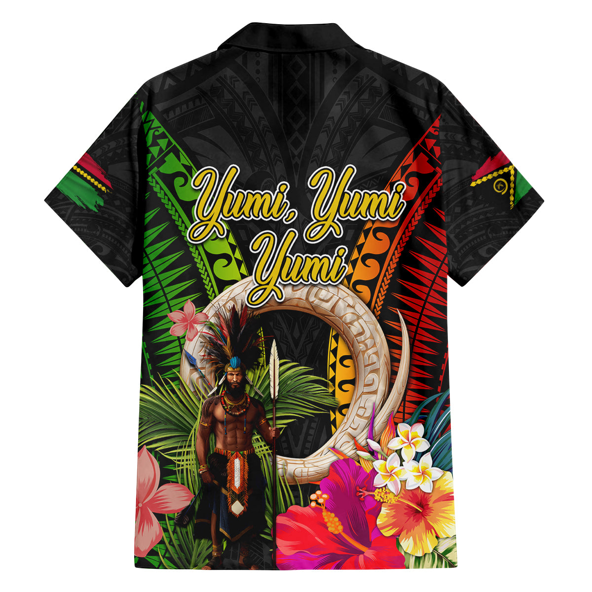 Vanuatu Independence Day Family Matching Off Shoulder Maxi Dress and Hawaiian Shirt Boars Tusk and Melanesian Warrior Indipendens Dei LT03 - Polynesian Pride