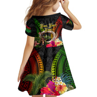 Vanuatu Independence Day Family Matching Summer Maxi Dress and Hawaiian Shirt Boars Tusk and Melanesian Warrior Indipendens Dei LT03 - Polynesian Pride