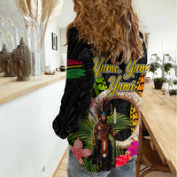 Vanuatu Independence Day Women Casual Shirt Boars Tusk and Melanesian Warrior Indipendens Dei LT03 - Polynesian Pride