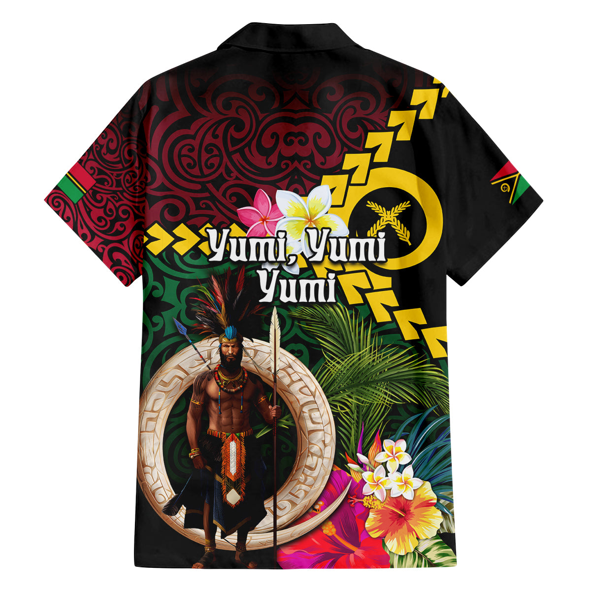 Vanuatu Indipendens Dei Family Matching Summer Maxi Dress and Hawaiian Shirt Boars Tusk and Melanesian Warrior Hibiscus LT03 - Polynesian Pride