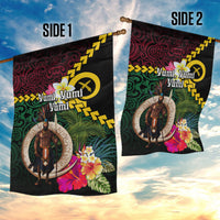 Vanuatu Indipendens Dei Garden Flag Boars Tusk and Melanesian Warrior Hibiscus LT03 - Polynesian Pride