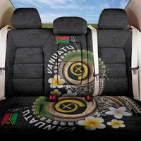Vanuatu Independence Day Back Car Seat Cover Melanesian Tribal Pig Tusk with Tropical Plants LT03 One Size Black - Polynesian Pride