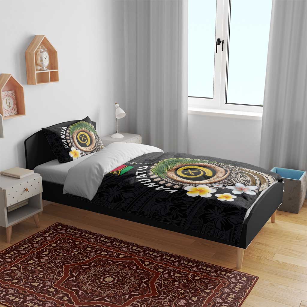 Vanuatu Independence Day Bedding Set Melanesian Tribal Pig Tusk with Tropical Plants