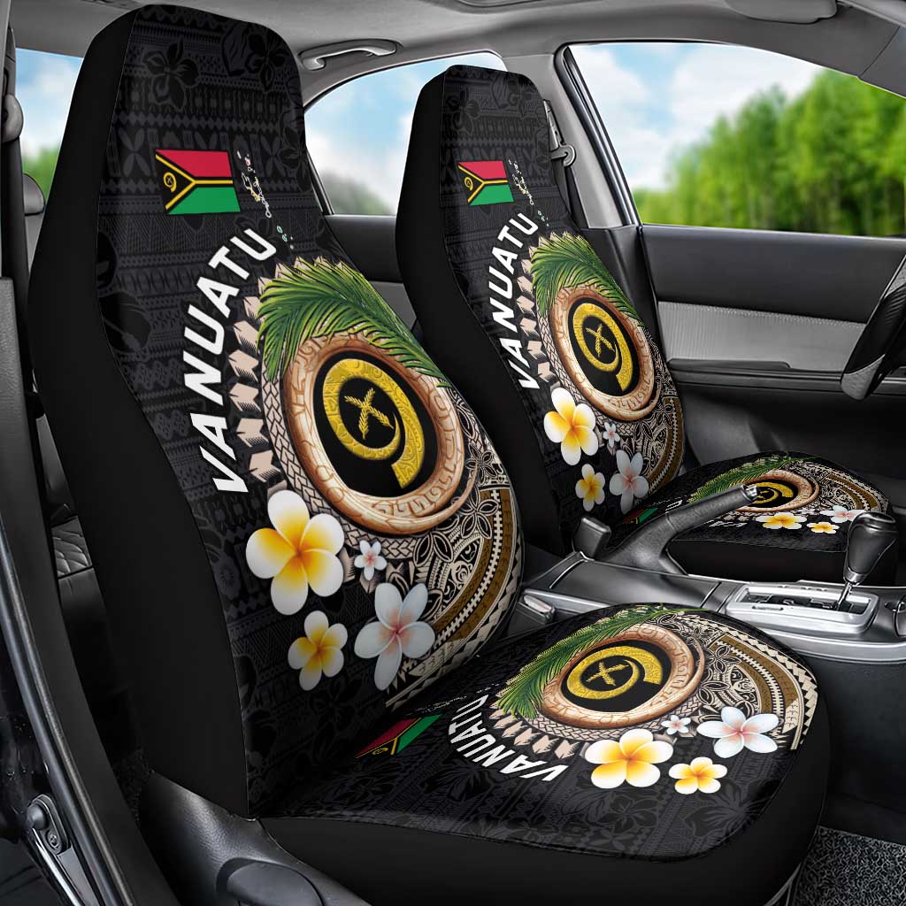 Vanuatu Independence Day Car Seat Cover Melanesian Tribal Pig Tusk with Tropical Plants LT03 - Polynesian Pride