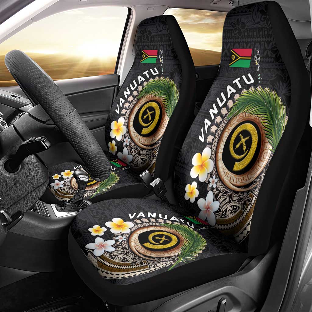 Vanuatu Independence Day Car Seat Cover Melanesian Tribal Pig Tusk with Tropical Plants LT03 - Polynesian Pride