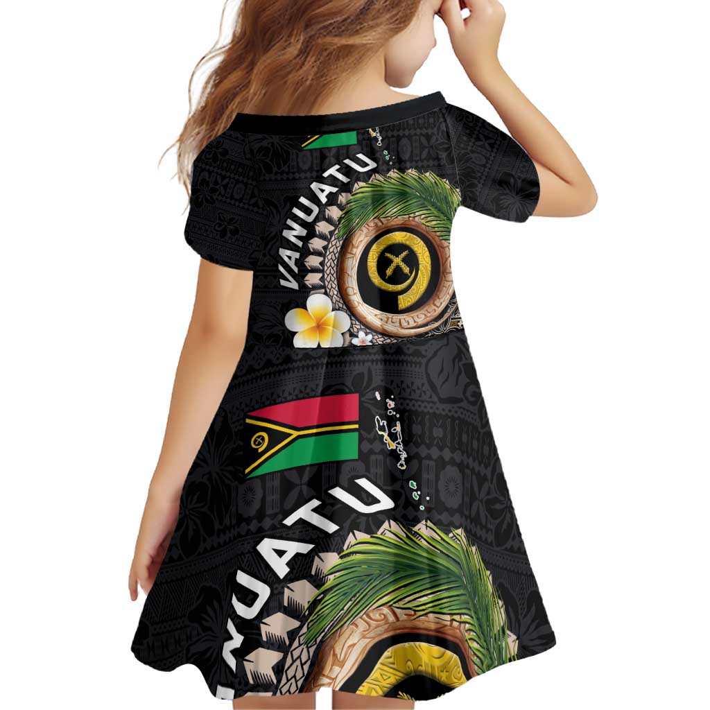 Vanuatu Independence Day Family Matching Off Shoulder Short Dress and Hawaiian Shirt Melanesian Tribal Pig Tusk with Tropical Plants LT03 - Polynesian Pride