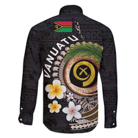 Vanuatu Independence Day Family Matching Off Shoulder Short Dress and Hawaiian Shirt Melanesian Tribal Pig Tusk with Tropical Plants LT03 - Polynesian Pride