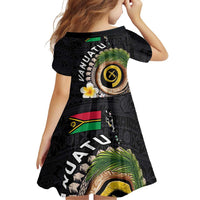Vanuatu Independence Day Family Matching Puletasi and Hawaiian Shirt Melanesian Tribal Pig Tusk with Tropical Plants LT03 - Polynesian Pride