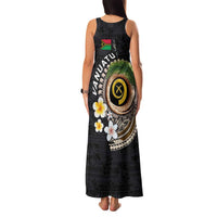 Vanuatu Independence Day Family Matching Tank Maxi Dress and Hawaiian Shirt Melanesian Tribal Pig Tusk with Tropical Plants LT03 - Polynesian Pride