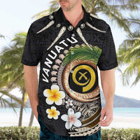 Vanuatu Independence Day Hawaiian Shirt Melanesian Tribal Pig Tusk with Tropical Plants LT03 - Polynesian Pride