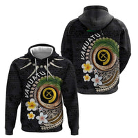 Vanuatu Independence Day Hoodie Melanesian Tribal Pig Tusk with Tropical Plants LT03 - Polynesian Pride