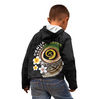 Vanuatu Independence Day Kid Hoodie Melanesian Tribal Pig Tusk with Tropical Plants LT03 - Polynesian Pride
