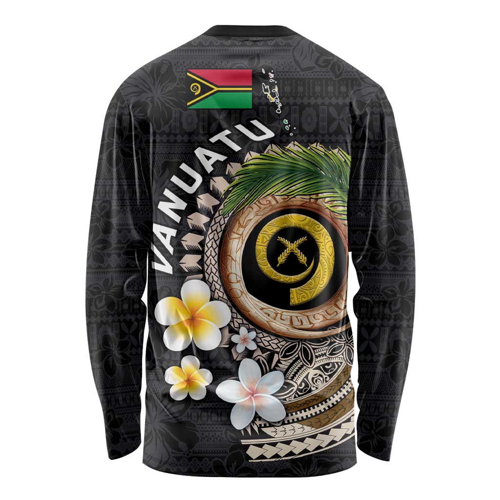 Vanuatu Independence Day Long Sleeve Shirt Melanesian Tribal Pig Tusk with Tropical Plants LT03 - Polynesian Pride