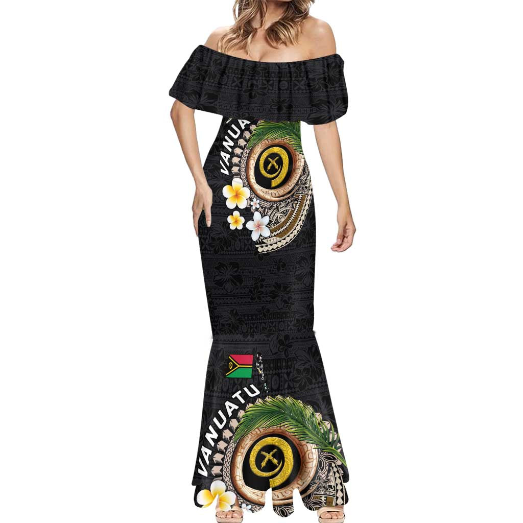 Vanuatu Independence Day Mermaid Dress Melanesian Tribal Pig Tusk with Tropical Plants LT03 - Polynesian Pride