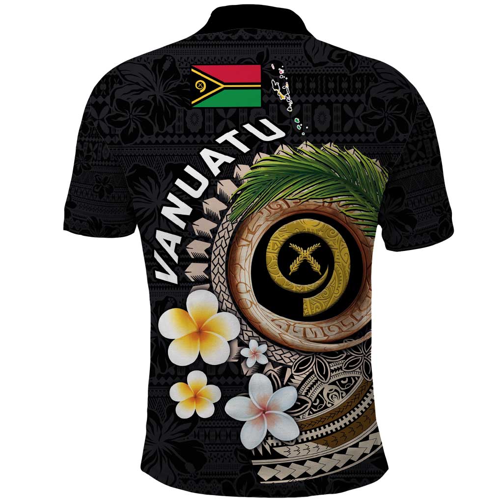 Vanuatu Independence Day Polo Shirt Melanesian Tribal Pig Tusk with Tropical Plants LT03 - Polynesian Pride