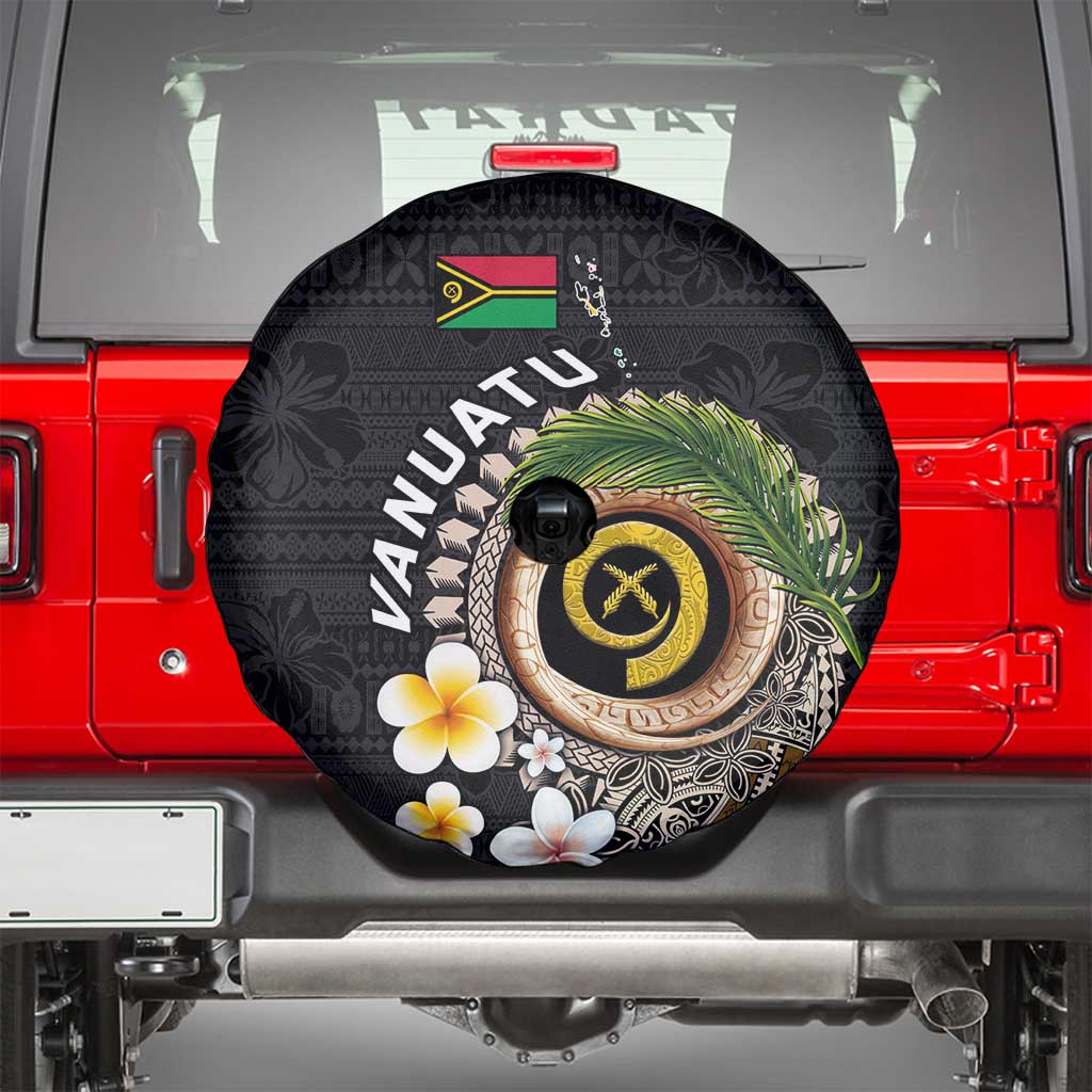 Vanuatu Independence Day Spare Tire Cover Melanesian Tribal Pig Tusk with Tropical Plants LT03 - Polynesian Pride