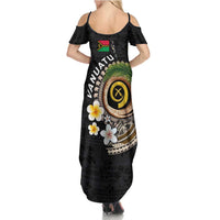 Vanuatu Independence Day Summer Maxi Dress Melanesian Tribal Pig Tusk with Tropical Plants LT03 - Polynesian Pride
