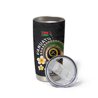 Vanuatu Independence Day Tumbler Cup Melanesian Tribal Pig Tusk with Tropical Plants LT03 - Polynesian Pride