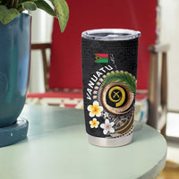 Vanuatu Independence Day Tumbler Cup Melanesian Tribal Pig Tusk with Tropical Plants LT03 - Polynesian Pride