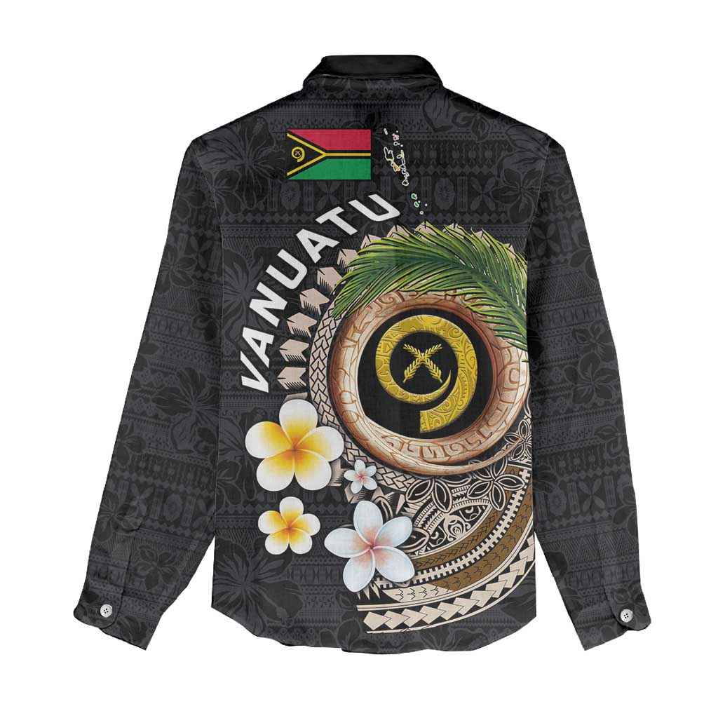 Vanuatu Independence Day Women Casual Shirt Melanesian Tribal Pig Tusk with Tropical Plants LT03 - Polynesian Pride