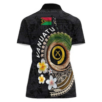 Vanuatu Independence Day Women Polo Shirt Melanesian Tribal Pig Tusk with Tropical Plants LT03 - Polynesian Pride