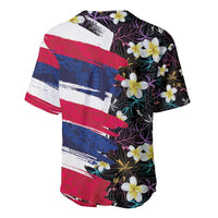 Hawaiian Flag Day Baseball Jersey Tropical Flowers and Leaves LT03 - Polynesian Pride