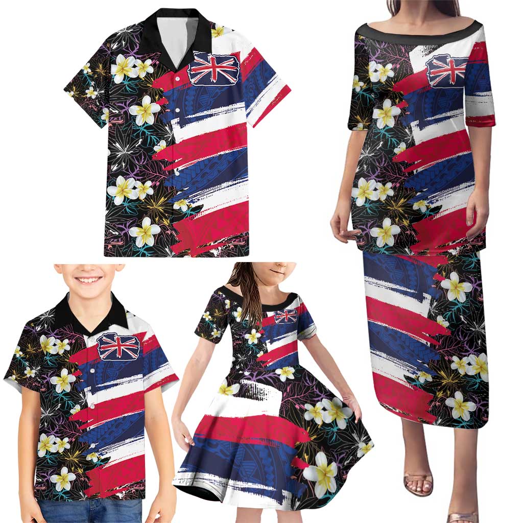 Hawaiian Flag Day Family Matching Puletasi and Hawaiian Shirt Tropical Flowers and Leaves LT03 - Polynesian Pride