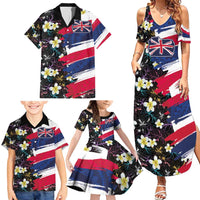 Hawaiian Flag Day Family Matching Summer Maxi Dress and Hawaiian Shirt Tropical Flowers and Leaves LT03 - Polynesian Pride