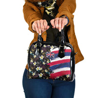 Hawaiian Flag Day Shoulder Handbag Tropical Flowers and Leaves