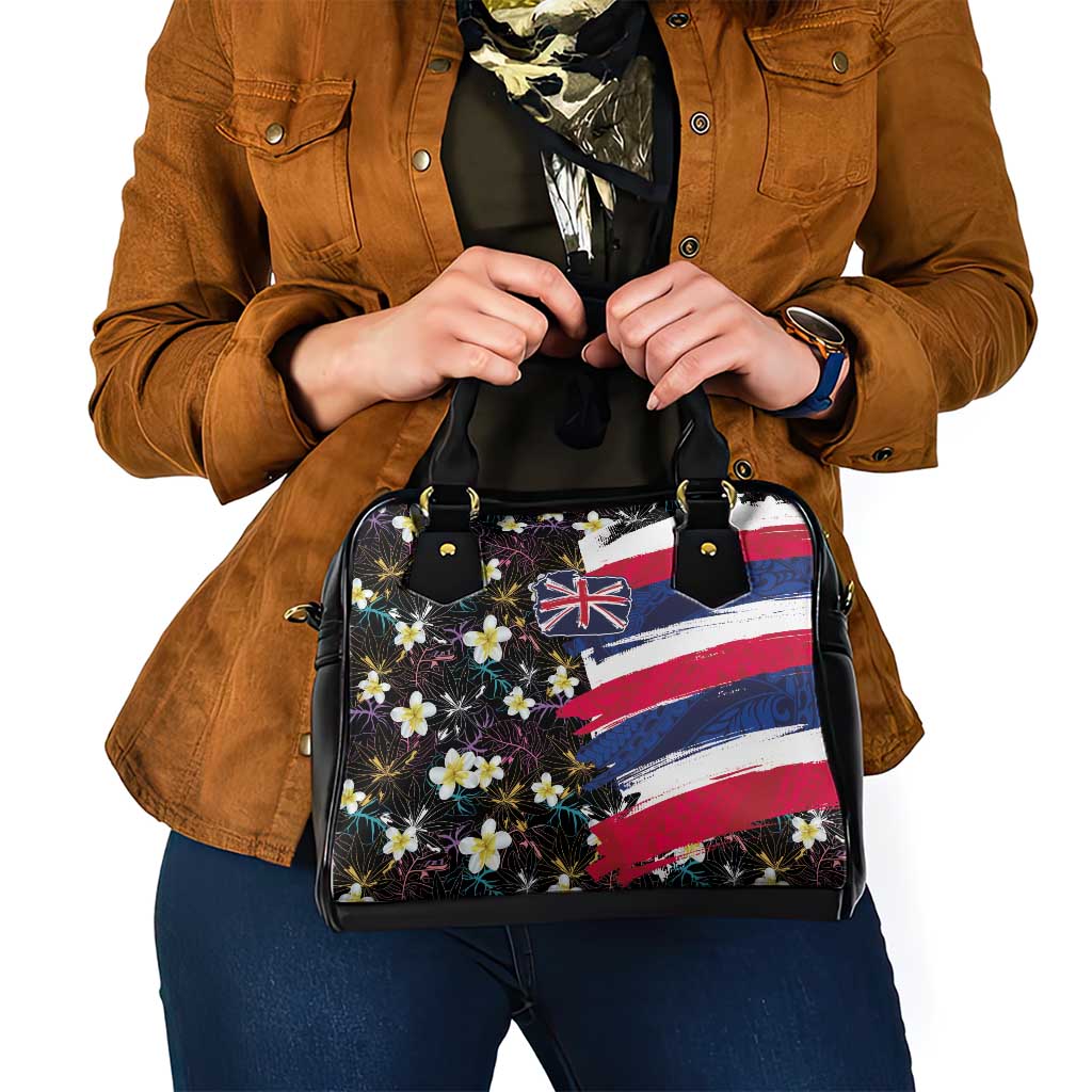 Hawaiian Flag Day Shoulder Handbag Tropical Flowers and Leaves