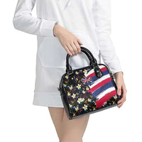 Hawaiian Flag Day Shoulder Handbag Tropical Flowers and Leaves
