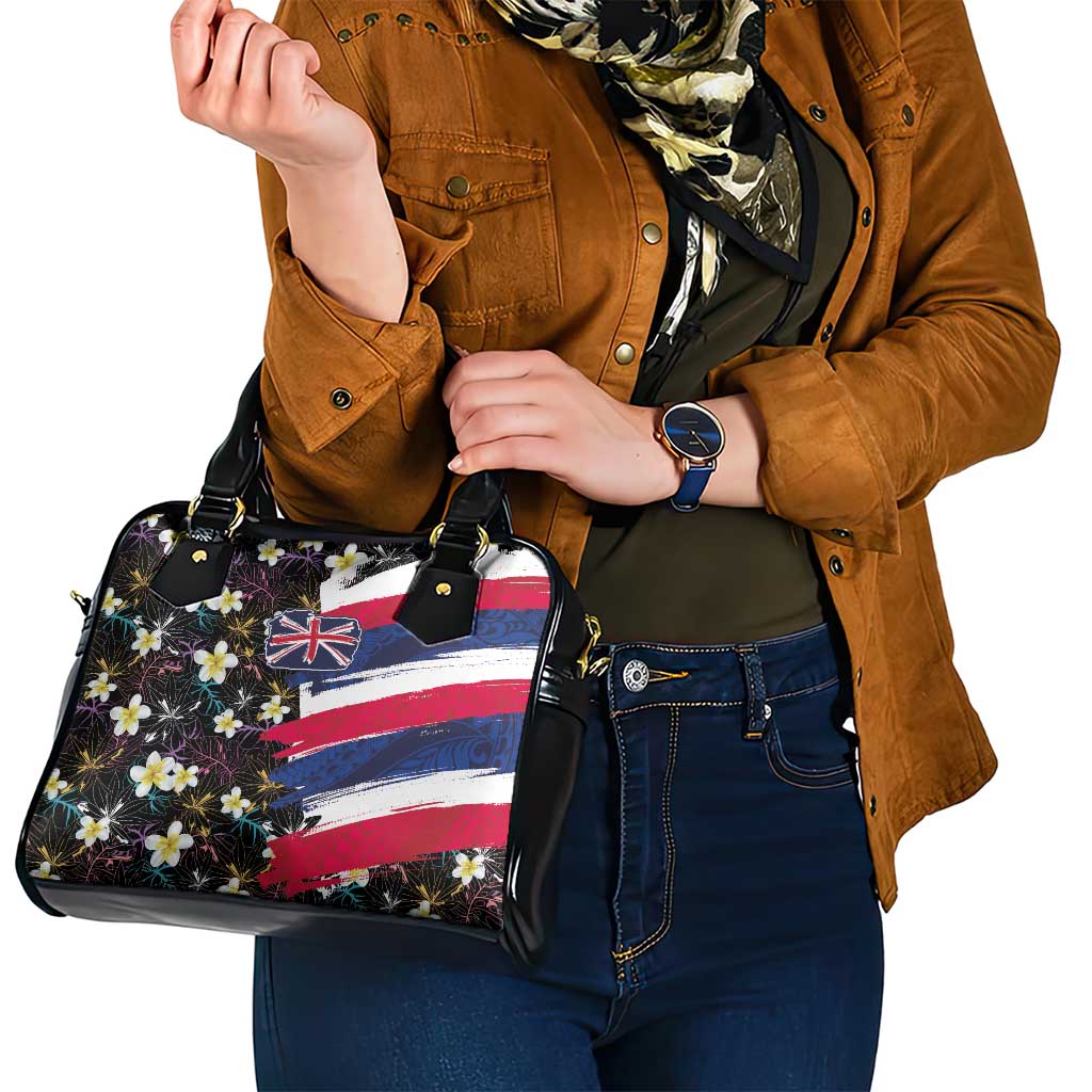 Hawaiian Flag Day Shoulder Handbag Tropical Flowers and Leaves