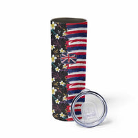 Hawaiian Flag Day Skinny Tumbler Tropical Flowers and Leaves LT03 - Polynesian Pride