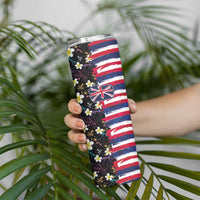 Hawaiian Flag Day Skinny Tumbler Tropical Flowers and Leaves LT03 - Polynesian Pride