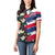 Hawaiian Flag Day Women Polo Shirt Tropical Flowers and Leaves
