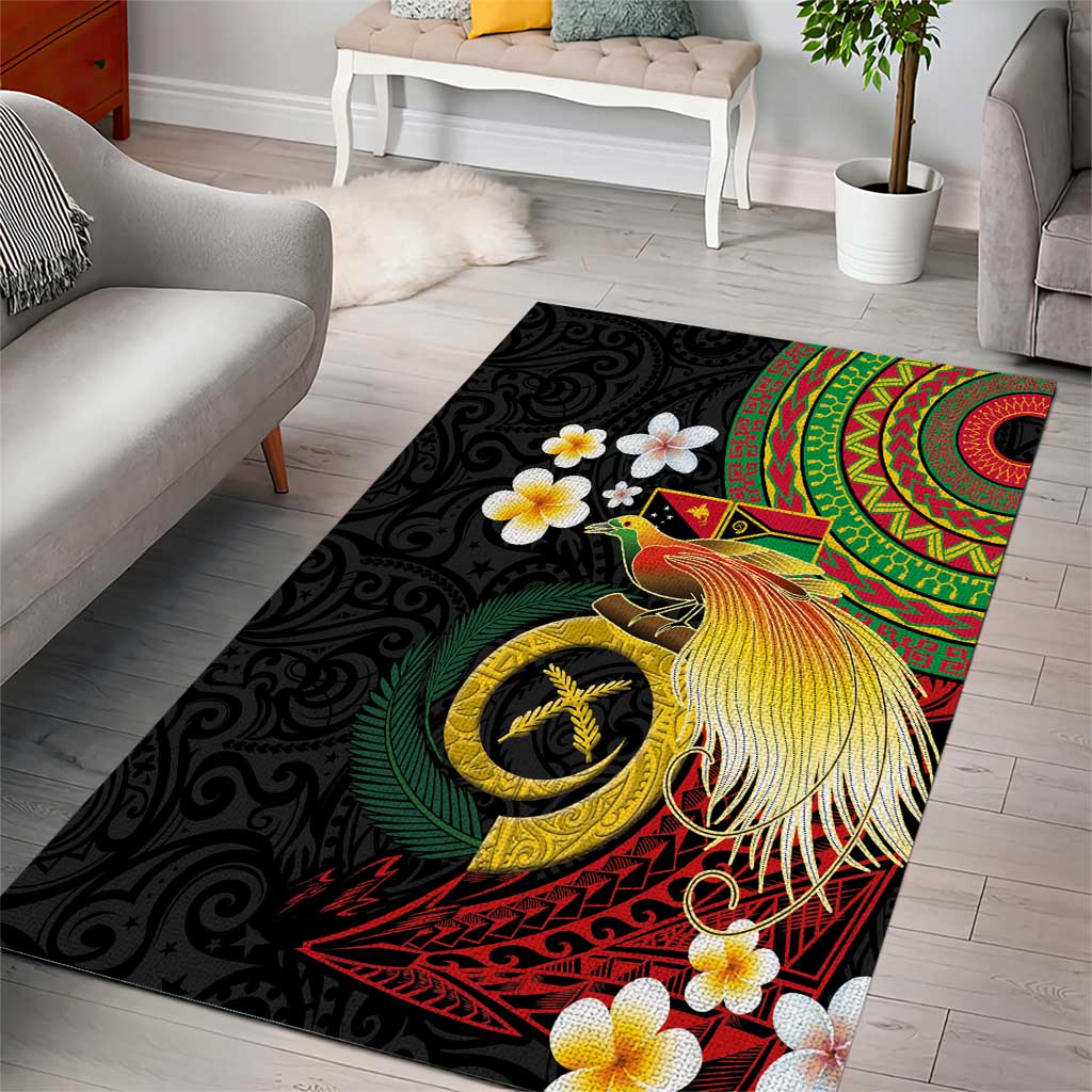Vanuatu and Papua New Guinea Together Area Rug Bird-of-paradise and Pig Tusk Melanesian Pattern LT03 - Polynesian Pride