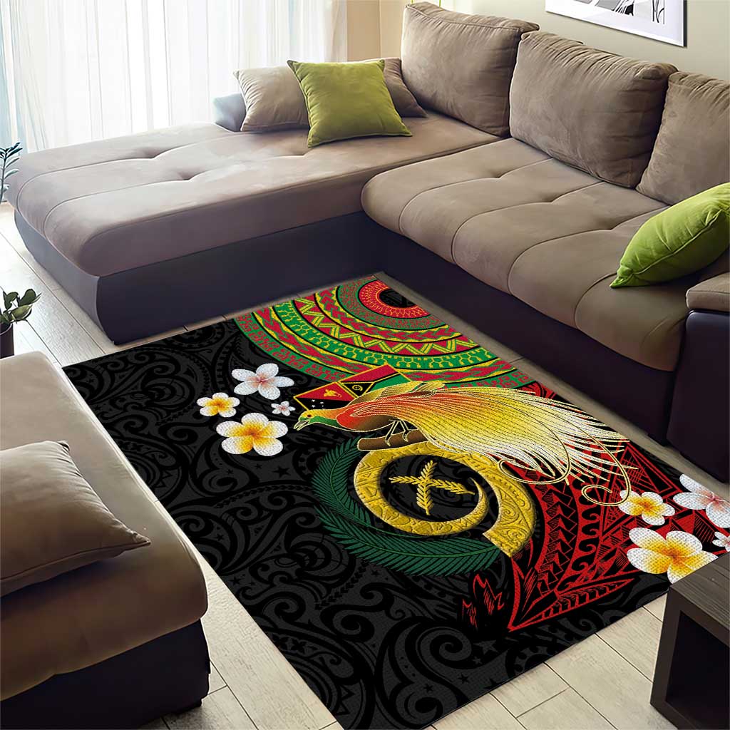 Vanuatu and Papua New Guinea Together Area Rug Bird-of-paradise and Pig Tusk Melanesian Pattern LT03 - Polynesian Pride
